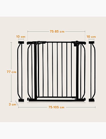 Cancelletto di sicurezza per bambini LIONELO Truus Slim - 75-105 cm - Montaggio a pressione - Non ri