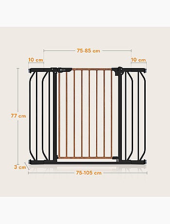 Cancelletto di sicurezza per bambini LIONELO Truus Slim - 75-105 cm - Montaggio a pressione - Non ri