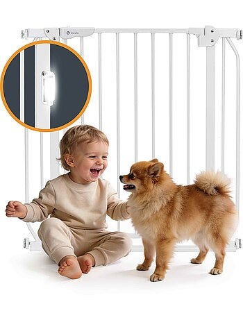 Cancelletto di sicurezza per bambini LIONELO Truus Slim LED - 75-105 cm - Montaggio a pressione