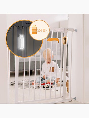 Cancelletto di sicurezza per bambini LIONELO Truus Slim LED - 75-105 cm - Montaggio a pressione