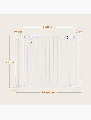 Cancelletto di sicurezza per bambini LIONELO Truus Slim LED - 75-105 cm - Montaggio a pressione
