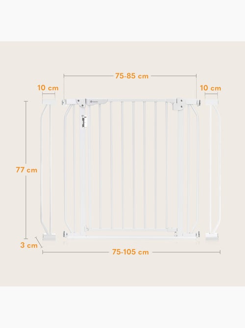 Cancelletto di sicurezza per bambini LIONELO Truus Slim LED - 75-105 cm - Montaggio a pressione - Kiabi