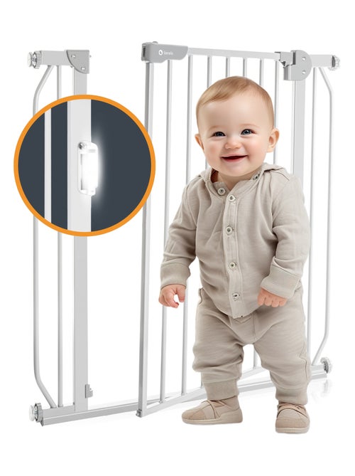 Cancelletto di sicurezza per bambini LIONELO Truus Slim LED - 75-105 cm - Montaggio a pressione - Kiabi Cancelletto di sicurezza per bambini LIONELO Truus Slim LED - 75-105 cm - Montaggio a pressione - Kiabi