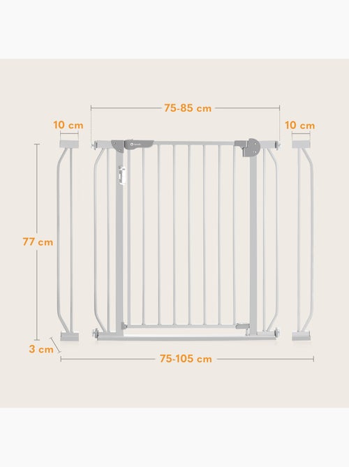 Cancelletto di sicurezza per bambini LIONELO Truus Slim LED - 75-105 cm - Montaggio a pressione - Kiabi Cancelletto di sicurezza per bambini LIONELO Truus Slim LED - 75-105 cm - Montaggio a pressione - Kiabi