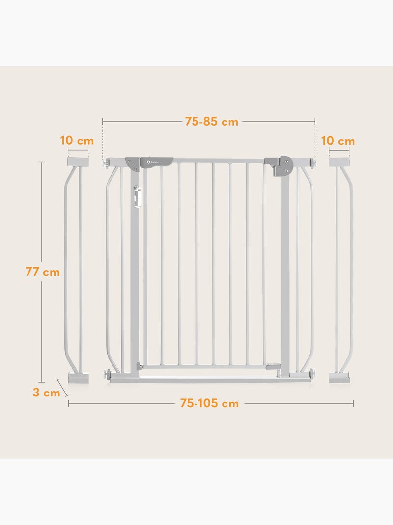 Cancelletto di sicurezza per bambini LIONELO Truus Slim LED - 75-105 cm - Montaggio a pressione Grigio grigio - Kiabi