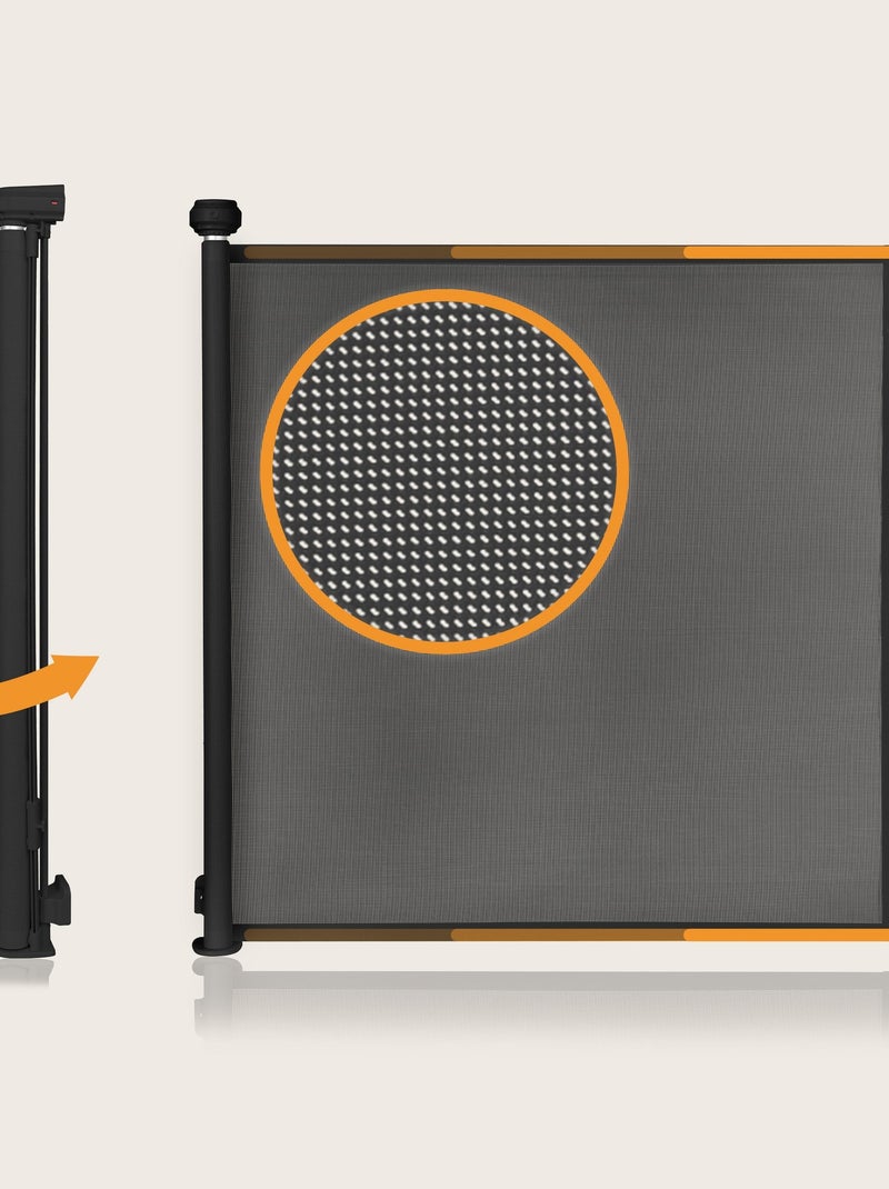 Cancelletto di sicurezza retrattile - LIONELO Thea - 85 x 145 cm - Senza soglia - Nero Nero - Kiabi