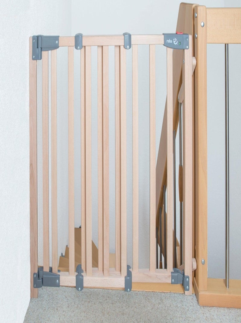 Cancello di sicurezza per scale in legno massello con porticina – "Roba Safety Up" Marrone chiaro - Kiabi