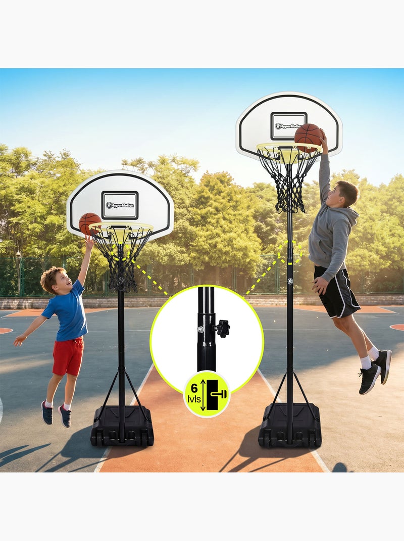 Canestro basket bambini regolabile 165-215 cm autoportante pannello 73x49 HyperMotion Nero - Kiabi