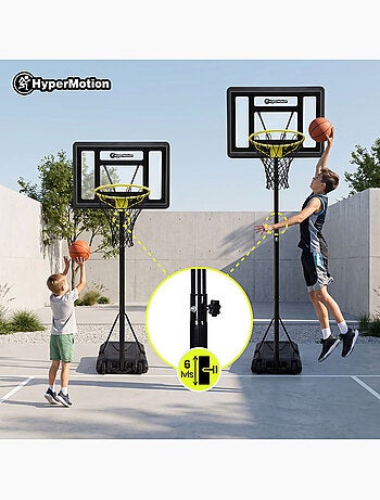 Canestro basket bambini regolabile 165-215 cm autoportante pannello 82x58 HyperMotion