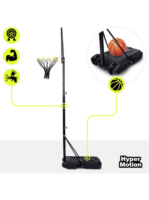 Canestro basket bambini regolabile 165-215 cm autoportante pannello 82x58 HyperMotion - Kiabi