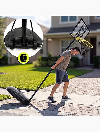 Canestro basket regolabile 160-260 cm autoportante pannello 82x53 HyperMotion