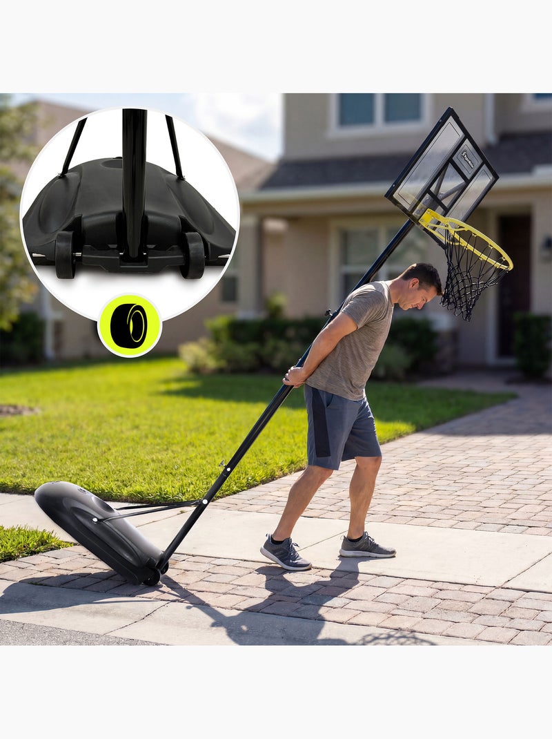 Canestro basket regolabile 160-260 cm autoportante pannello 82x53 HyperMotion Nero - Kiabi