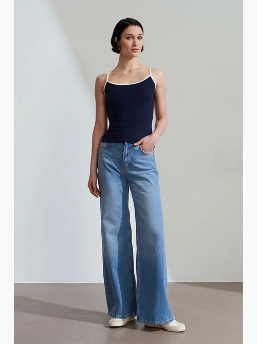 Canotta a coste color block dilvin - Kiabi