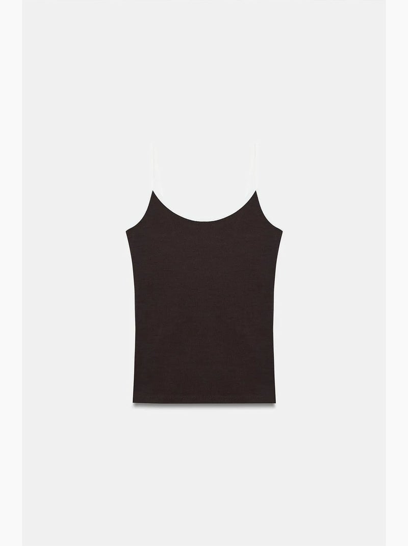 Canotta a coste color block dilvin Marrone scuro - Kiabi