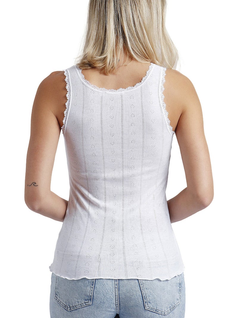 Canotta a coste da donna ADMAS Bianco - Kiabi