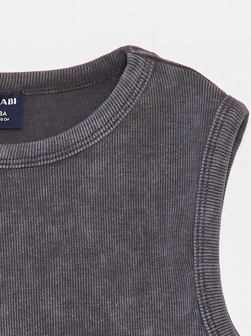 Canotta a coste effetto delavé - - Kiabi