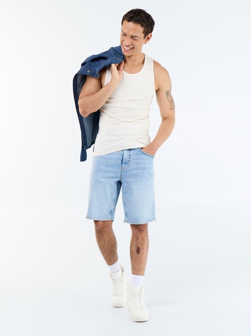 Canotta a costine a tinta unita - Kiabi