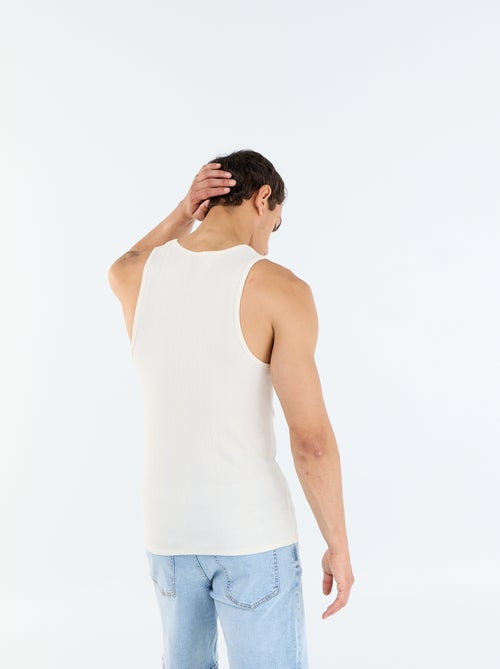 Canotta a costine a tinta unita - Kiabi