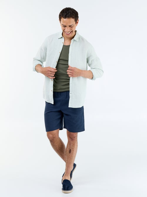 Canotta a costine a tinta unita - Kiabi