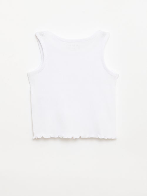 Canotta a costine con orlo ondulato - Kiabi