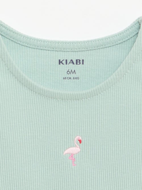 Canotta a costine con orlo ondulato - Kiabi