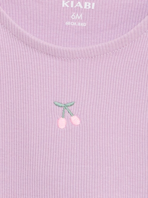 Canotta a costine con orlo ondulato - Kiabi