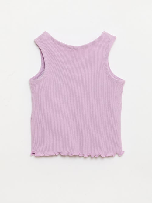 Canotta a costine con orlo ondulato - Kiabi