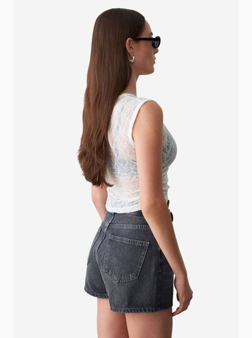 Canotta a costine con pizzo dilvin - Kiabi Canotta a costine con pizzo dilvin - Kiabi
