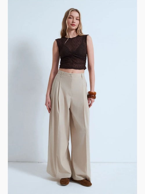 Canotta a costine con pizzo dilvin - Kiabi Canotta a costine con pizzo dilvin - Kiabi