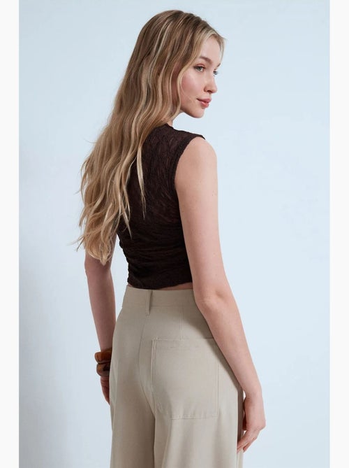 Canotta a costine con pizzo dilvin - Kiabi Canotta a costine con pizzo dilvin - Kiabi