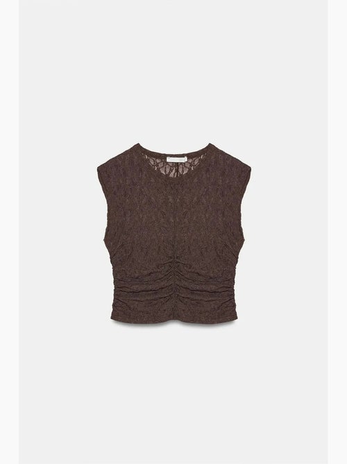 Canotta a costine con pizzo dilvin - Kiabi Canotta a costine con pizzo dilvin - Kiabi