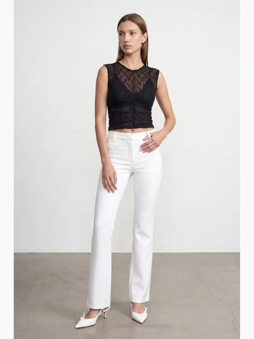 Canotta a costine con pizzo dilvin - Kiabi Canotta a costine con pizzo dilvin - Kiabi