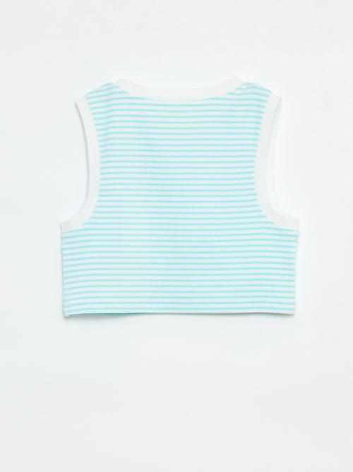 Canotta a costine con righe - Kiabi