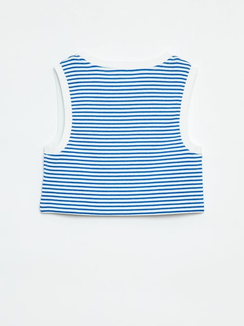 Canotta a costine con righe - Kiabi