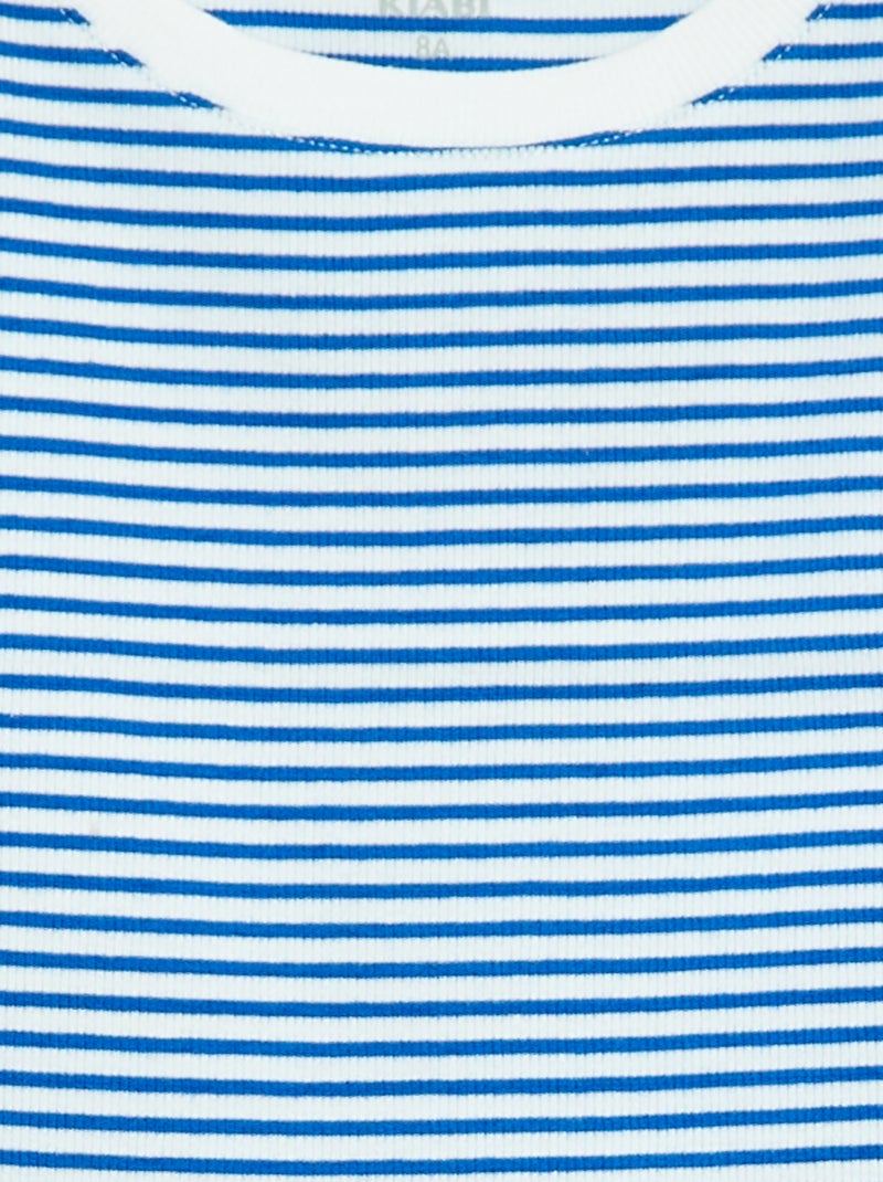 Canotta a costine con righe Blu - Kiabi