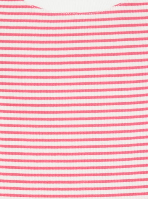 Canotta a costine con righe - Kiabi