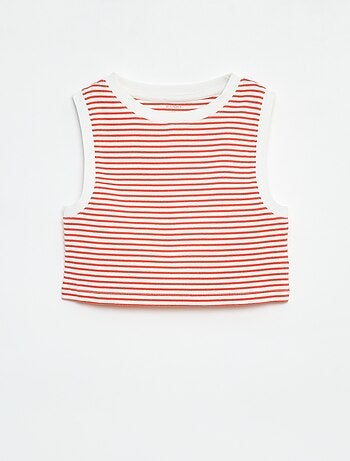 Canotta a costine con righe