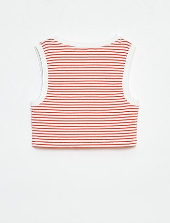 Canotta a costine con righe