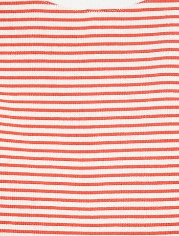 Canotta a costine con righe