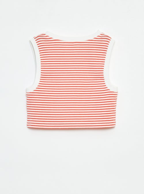 Canotta a costine con righe - Kiabi