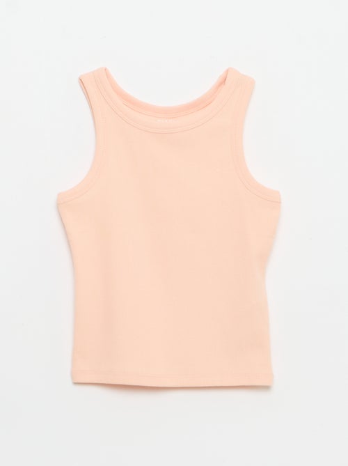 Canotta a costine con scollo rotondo - Kiabi