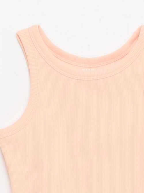 Canotta a costine con scollo rotondo - Kiabi