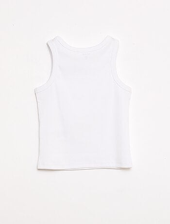 Canotta a costine con scollo rotondo