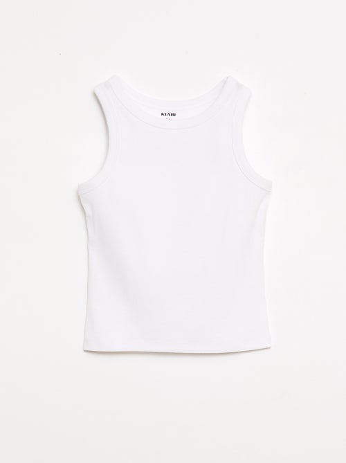 Canotta a costine con scollo rotondo - Kiabi