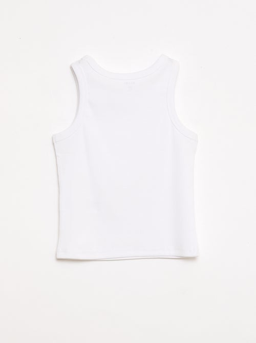 Canotta a costine con scollo rotondo - Kiabi