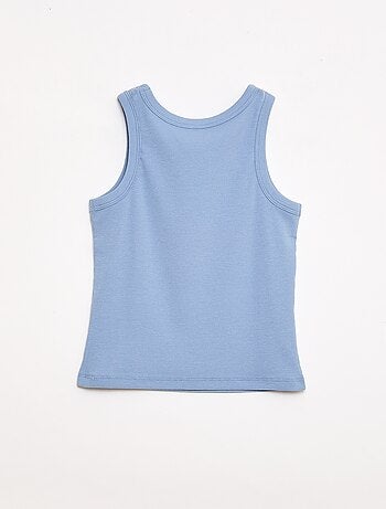 Canotta a costine con scollo rotondo