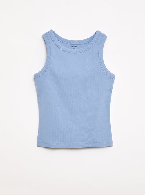 Canotta a costine con scollo rotondo - Kiabi