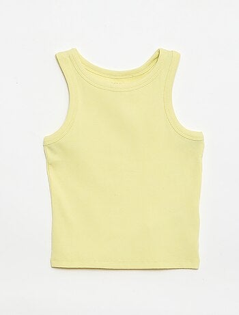 Canotta a costine con scollo rotondo