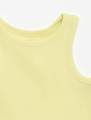 Canotta a costine con scollo rotondo