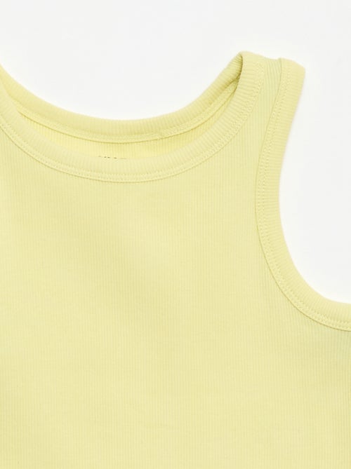 Canotta a costine con scollo rotondo - Kiabi